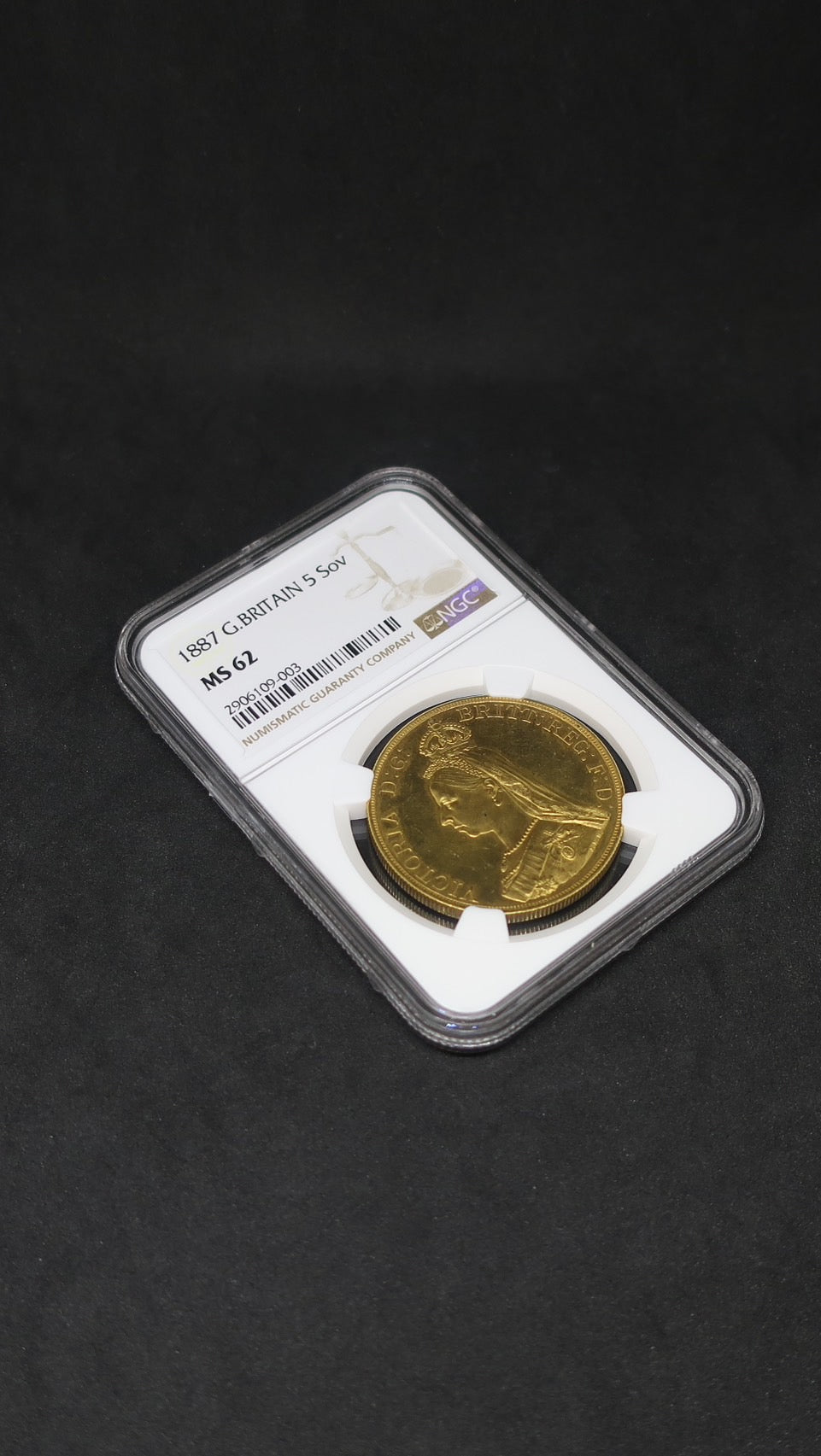 1887 イギリス 5ポンド金貨 ヴィクトリア女王 ジュビリーヘッド NGC