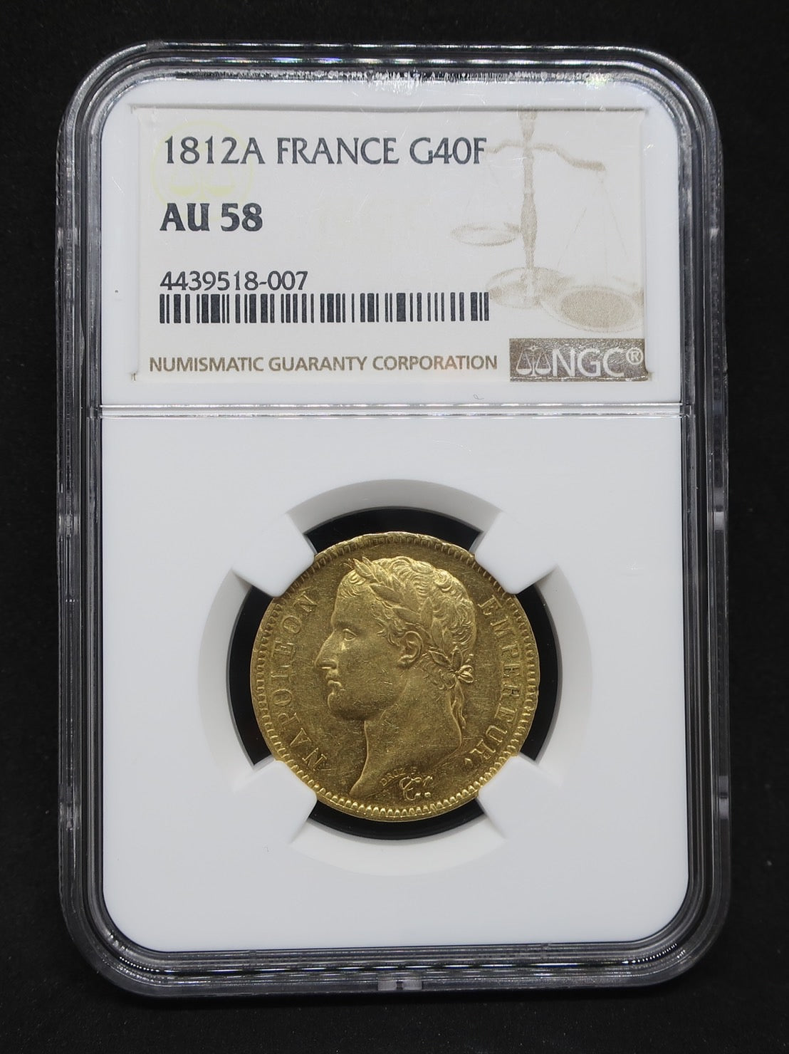 1812A フランス 40フラン金貨 皇帝ナポレオン1世 AU58 NGC – CoinBlessing