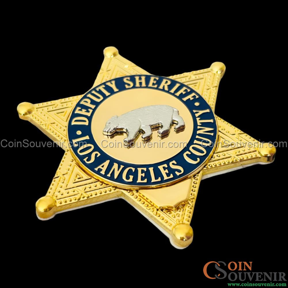 LASD Los Angeles County Deputy Sheriff Star Flat Badge For Shadow