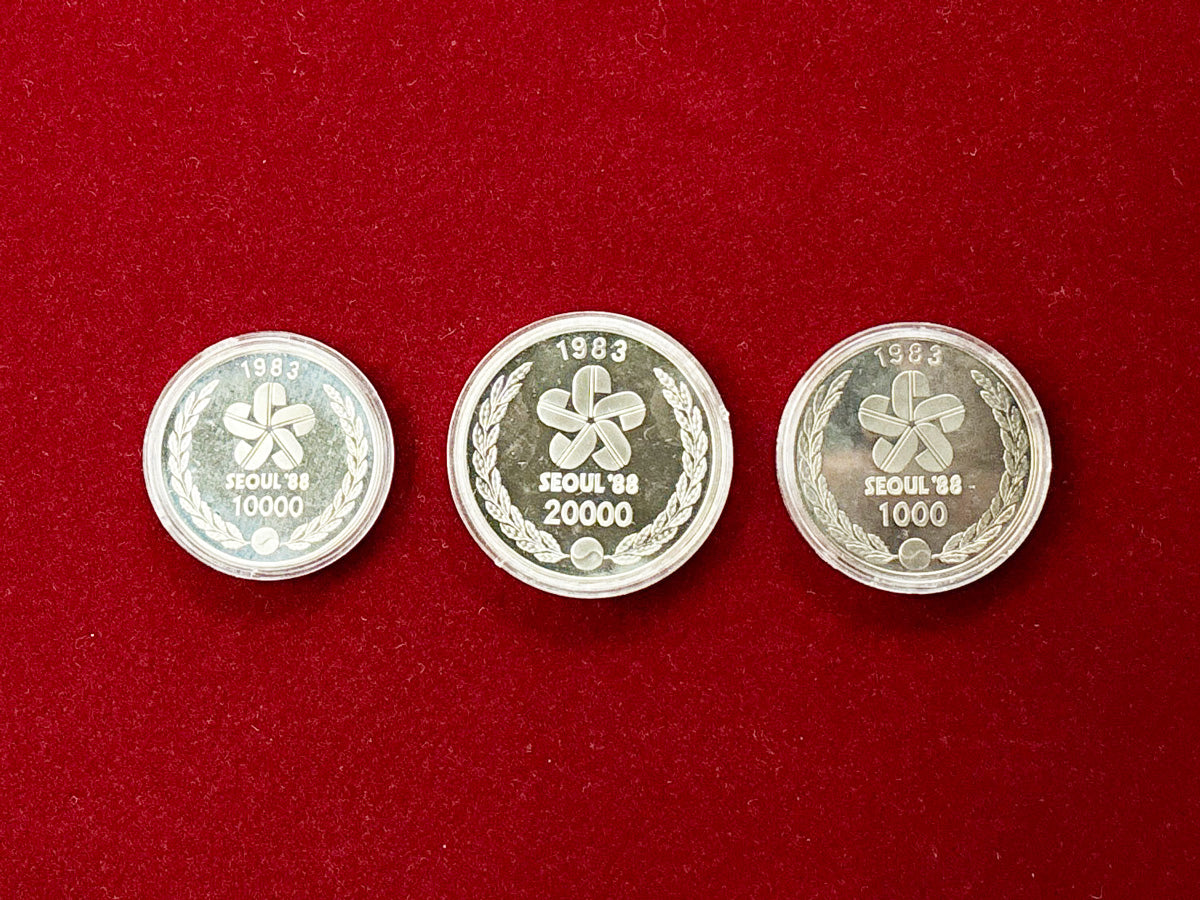 韓国】ソウルオリンピック記念プルーフ 3枚組 1983［C-0000020
