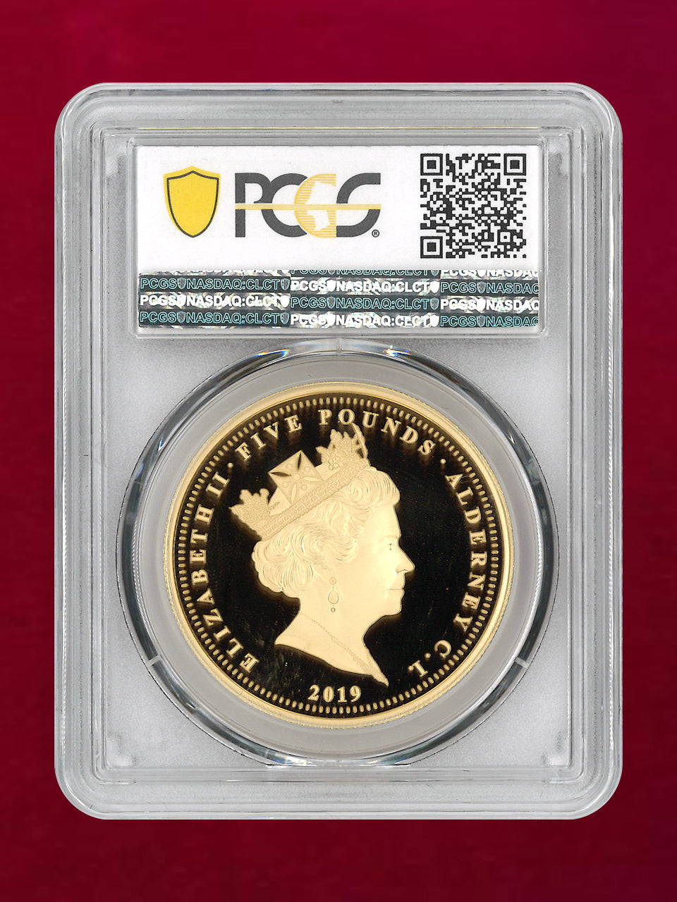オルダニー島】ウナ＆ライオン 5ポンド 金貨 プルーフ 2019 PCGS