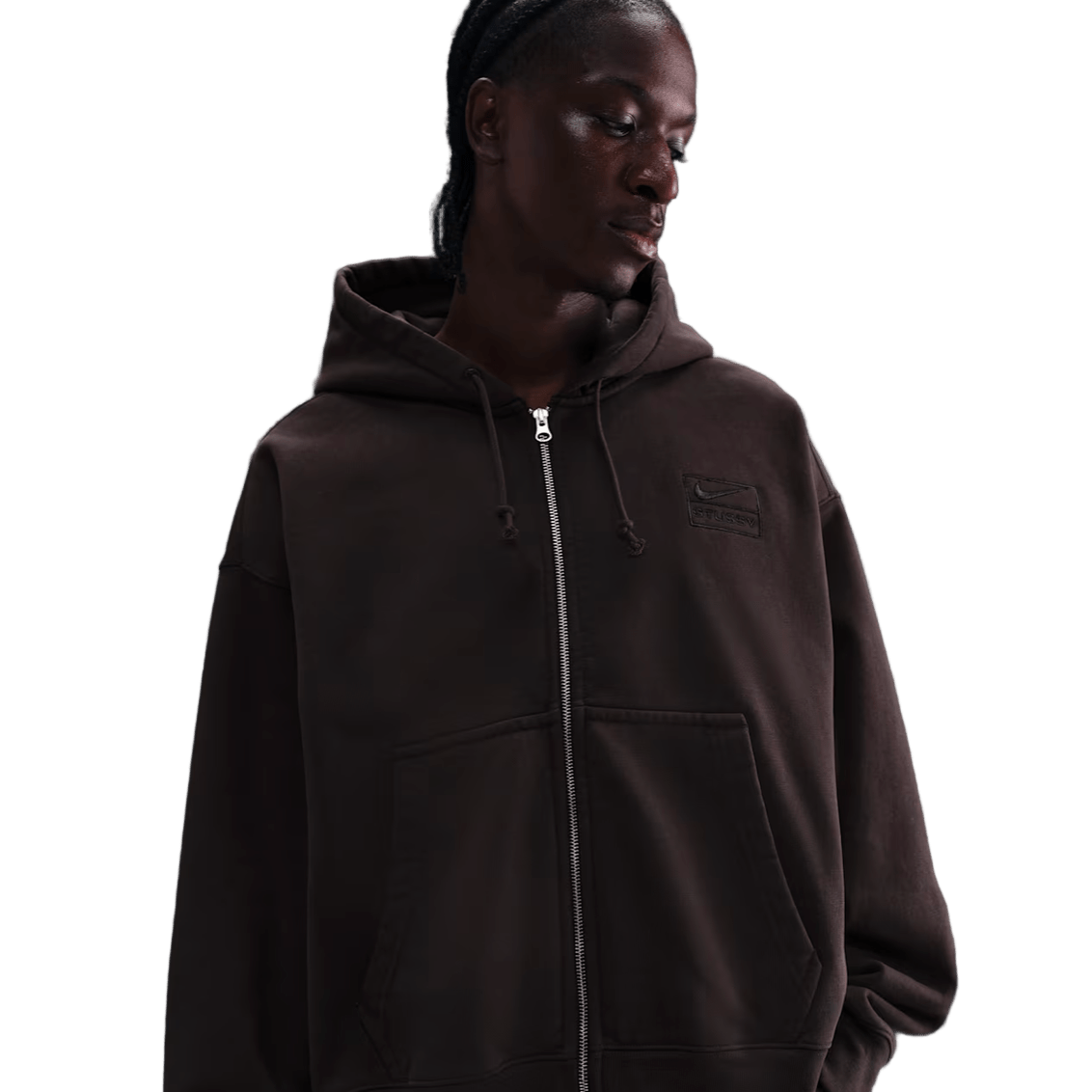 Stüssy x Nike Full-Zip Fleece Hoodie ´Dark Cinder´ | CollectKicks