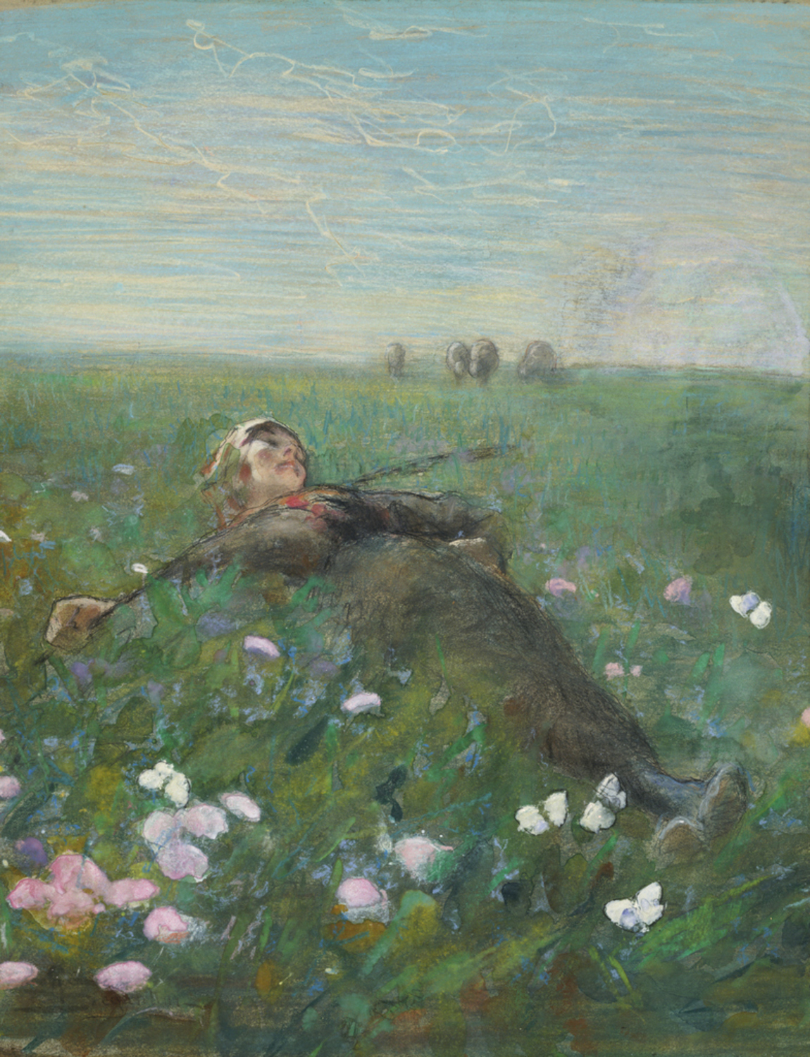 花野に眠る少女|ジョヴァンニ・セガンティーニ |所蔵作品検索｜国立