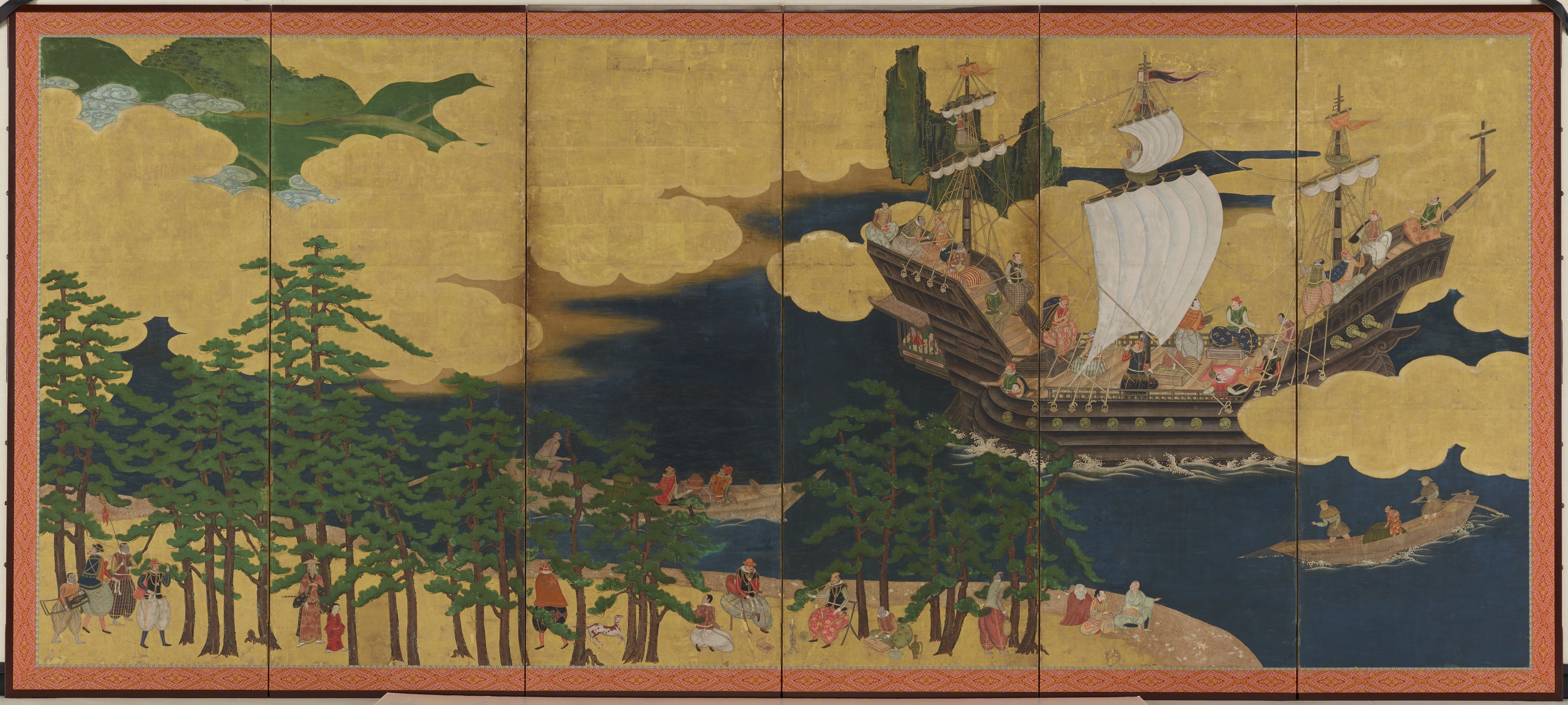 九州国立博物館 | 収蔵品ギャラリー | 南蛮船駿河湾来航図屏風