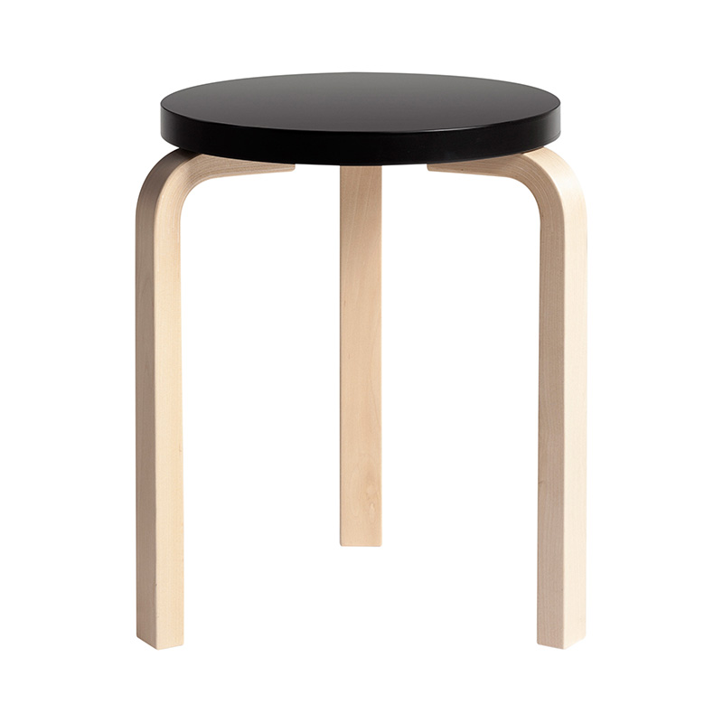 ARTEK（アルテック）スツール60 ブラックラッカー ナチュラルレッグ