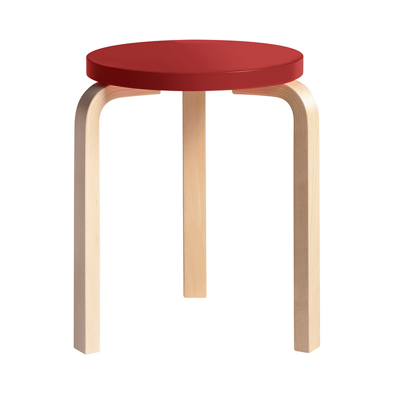 ARTEK（アルテック）スツール60 レッドラッカー ナチュラルレッグ
