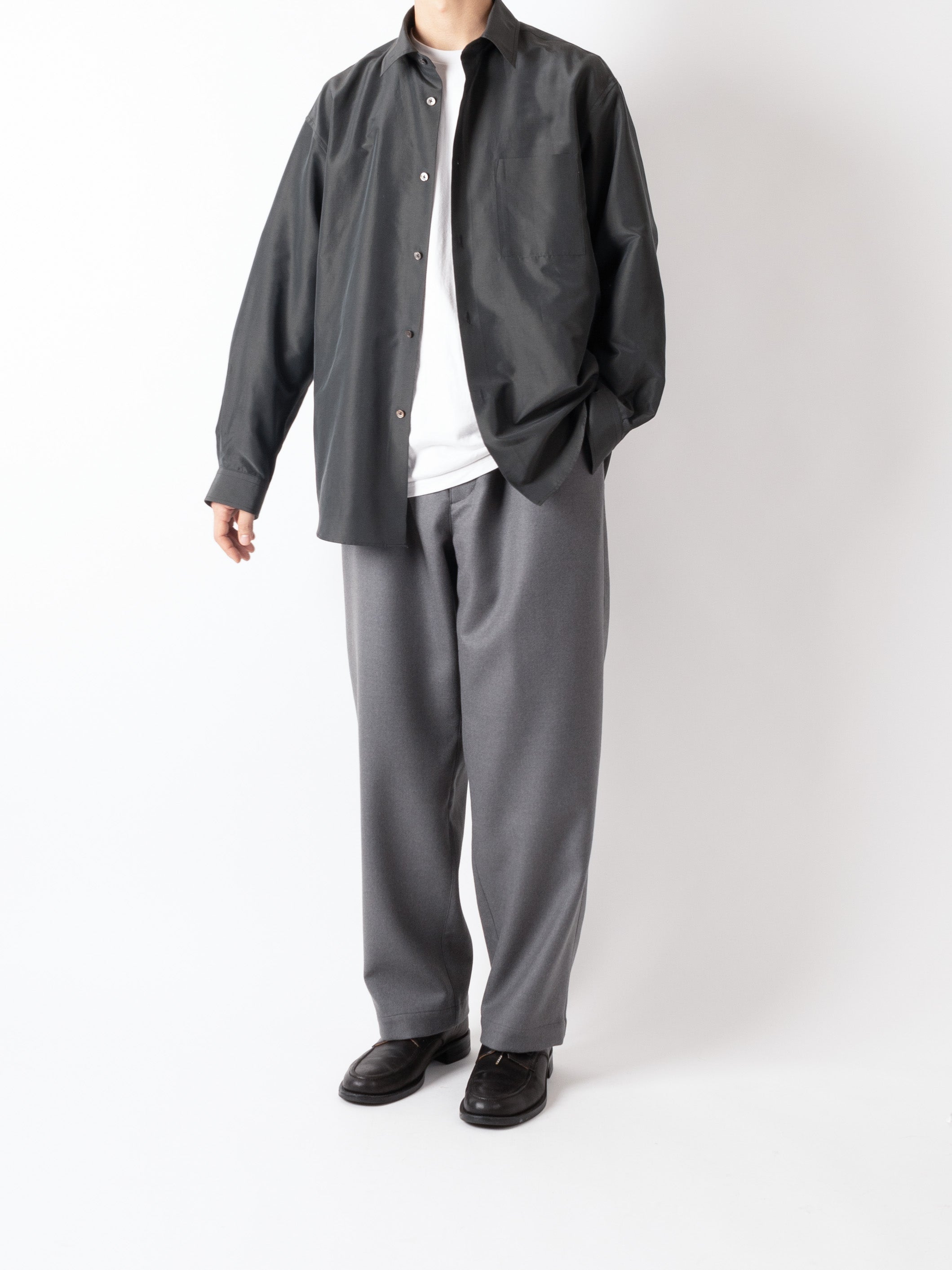 BRAZIL SILK/COTTON LONG SLEEVE SHIRTS｜BLACK – Cornier