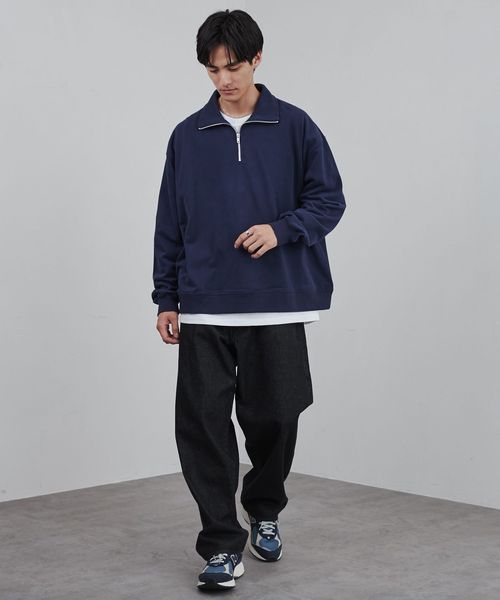 ビッグシルエットハーフジッププルオーバー