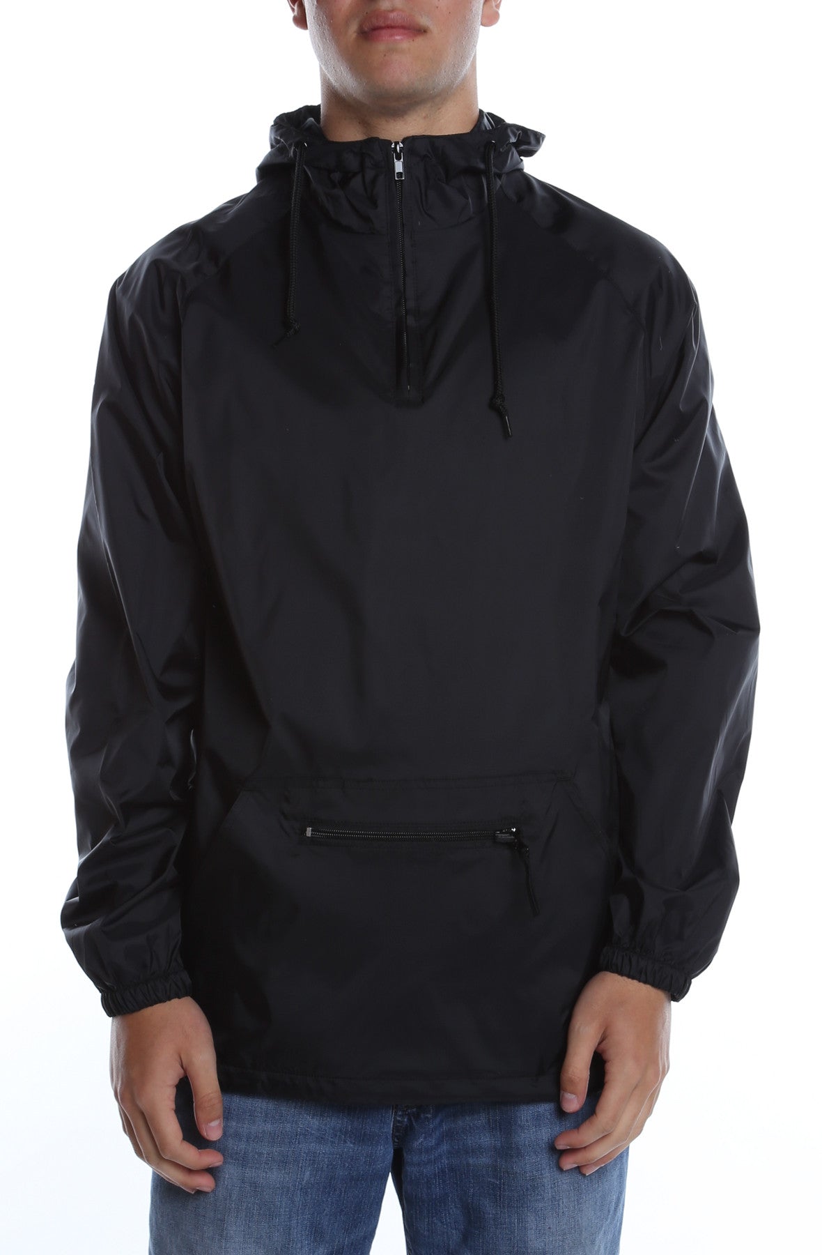 Packable Anorak Pullover Nylon Shell Black – COTTONHOOD