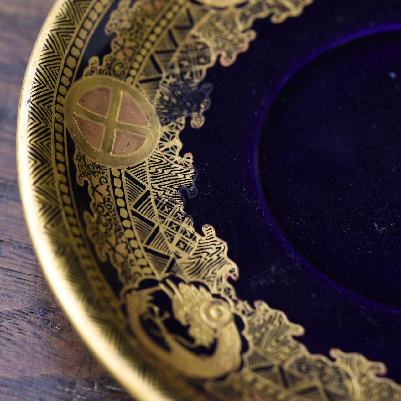 陶磁器 :: 7代目錦光山 京薩摩 瑠璃釉デミタスカップ&ソーサー