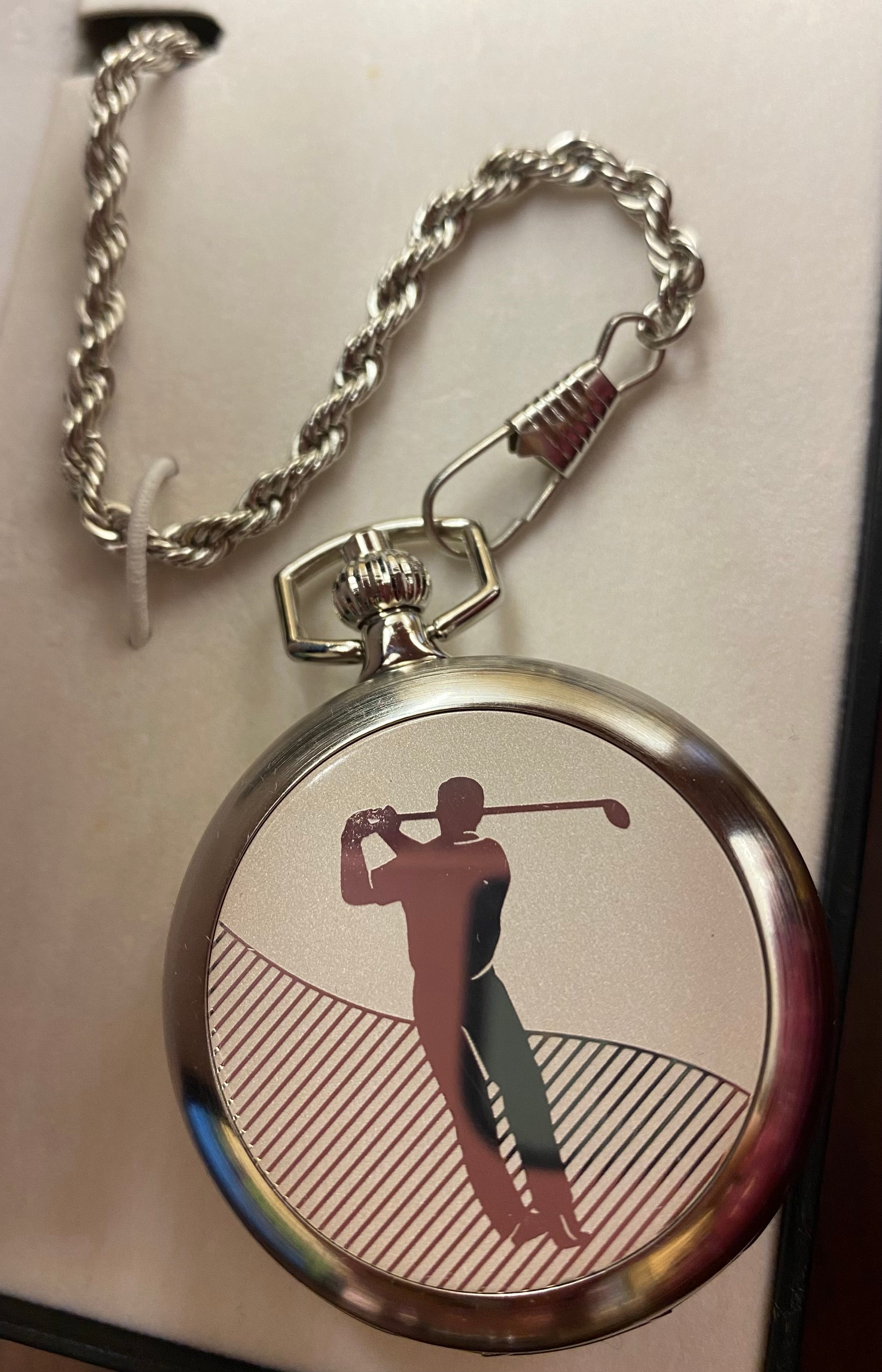 Colibri PW-209, Silver Pocket Watch with Golfer Design – CoteTimeworks