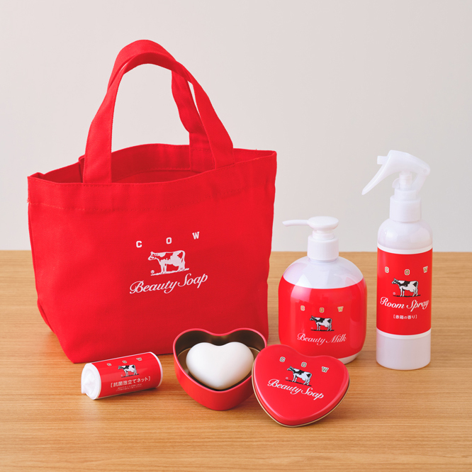 カウブランド赤箱 ミニトートバッグセット(バッグ :(約)縦16×横28×マチ