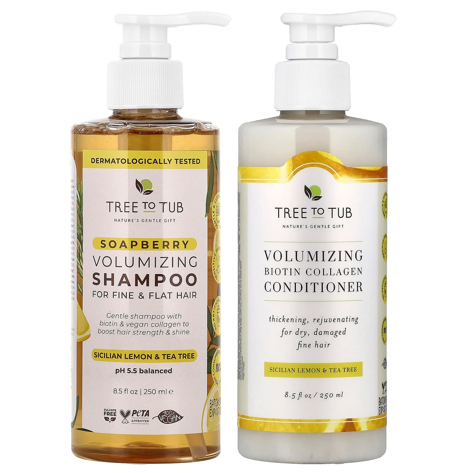 ムクロジ、Volumizing Shampoo＆Conditioner Set、For Fine＆Flat Hair