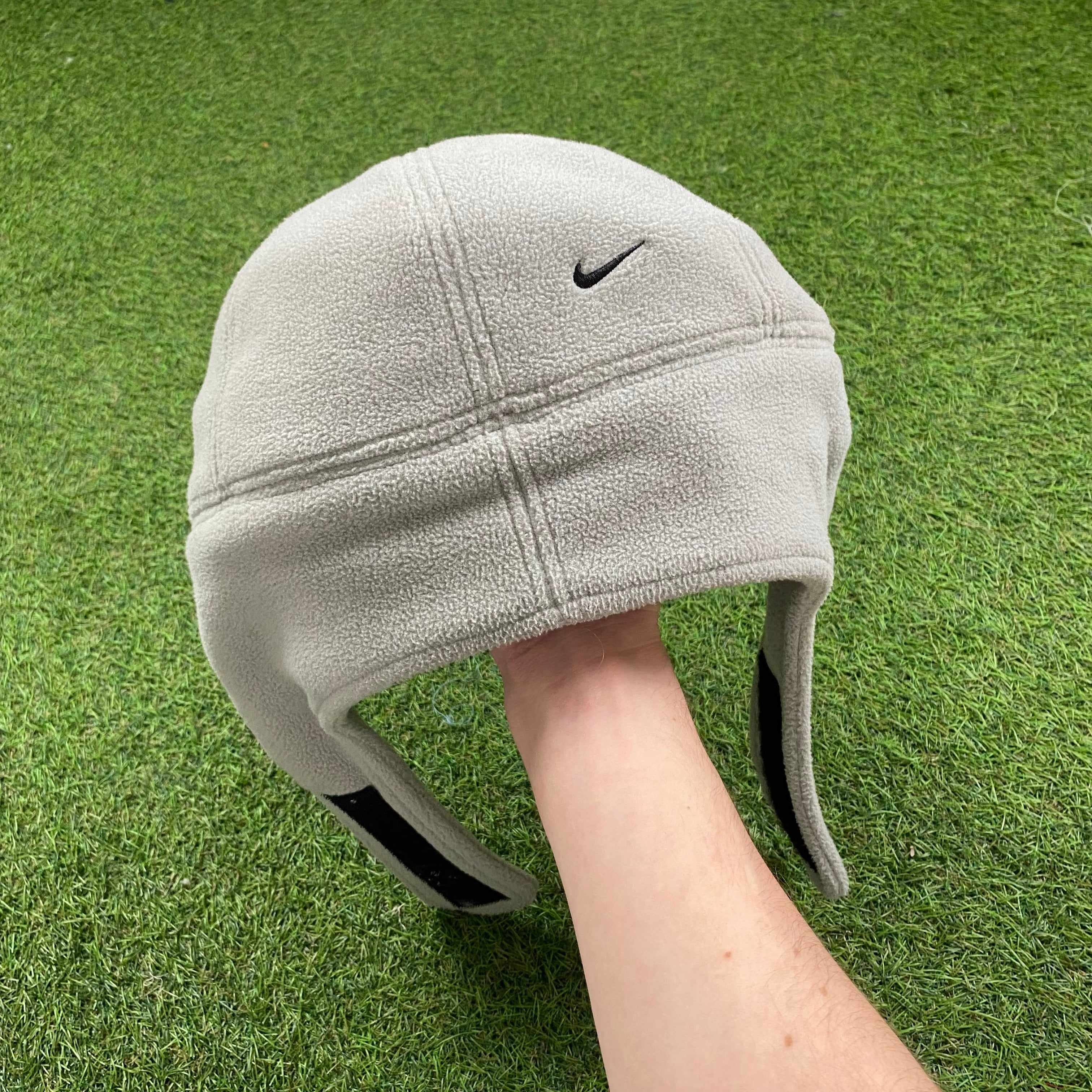 Vintage Nike Fleece Dog Ear Flap Steves Trapper Hat Grey – Clout