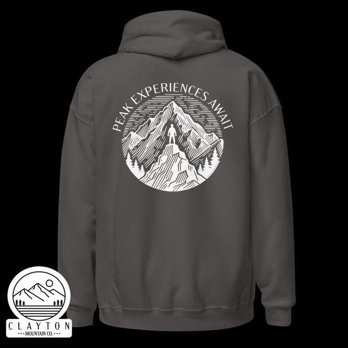 Peak Experiences Await Hoodie (2-Sided) – Clayton, GA