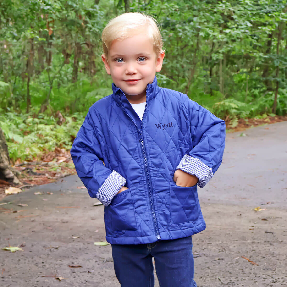 Navy Quilted Coat – Classic Whimsy