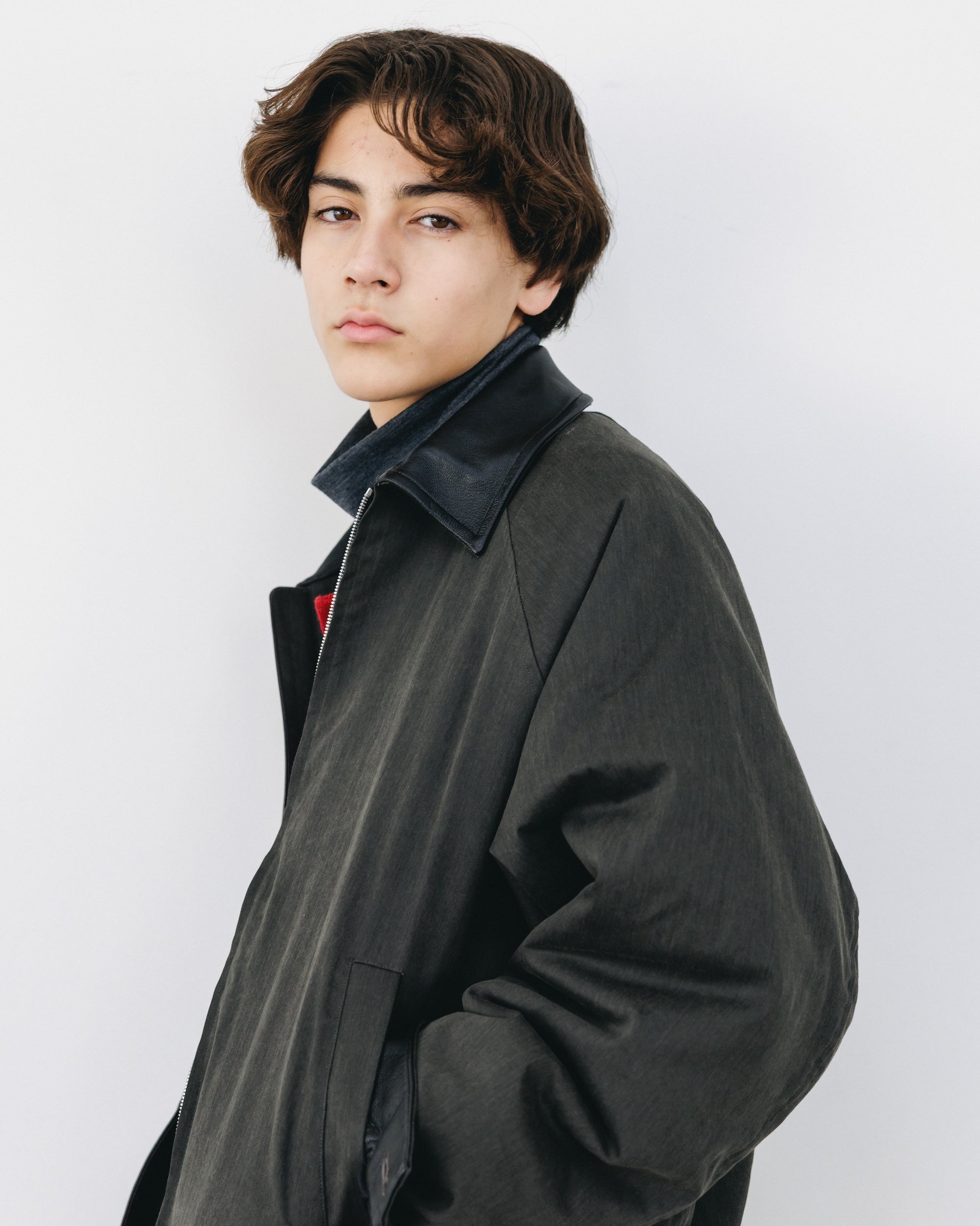 VINTAGE EFFECT PADDED CITY UTILITY JACKET (BLACK)