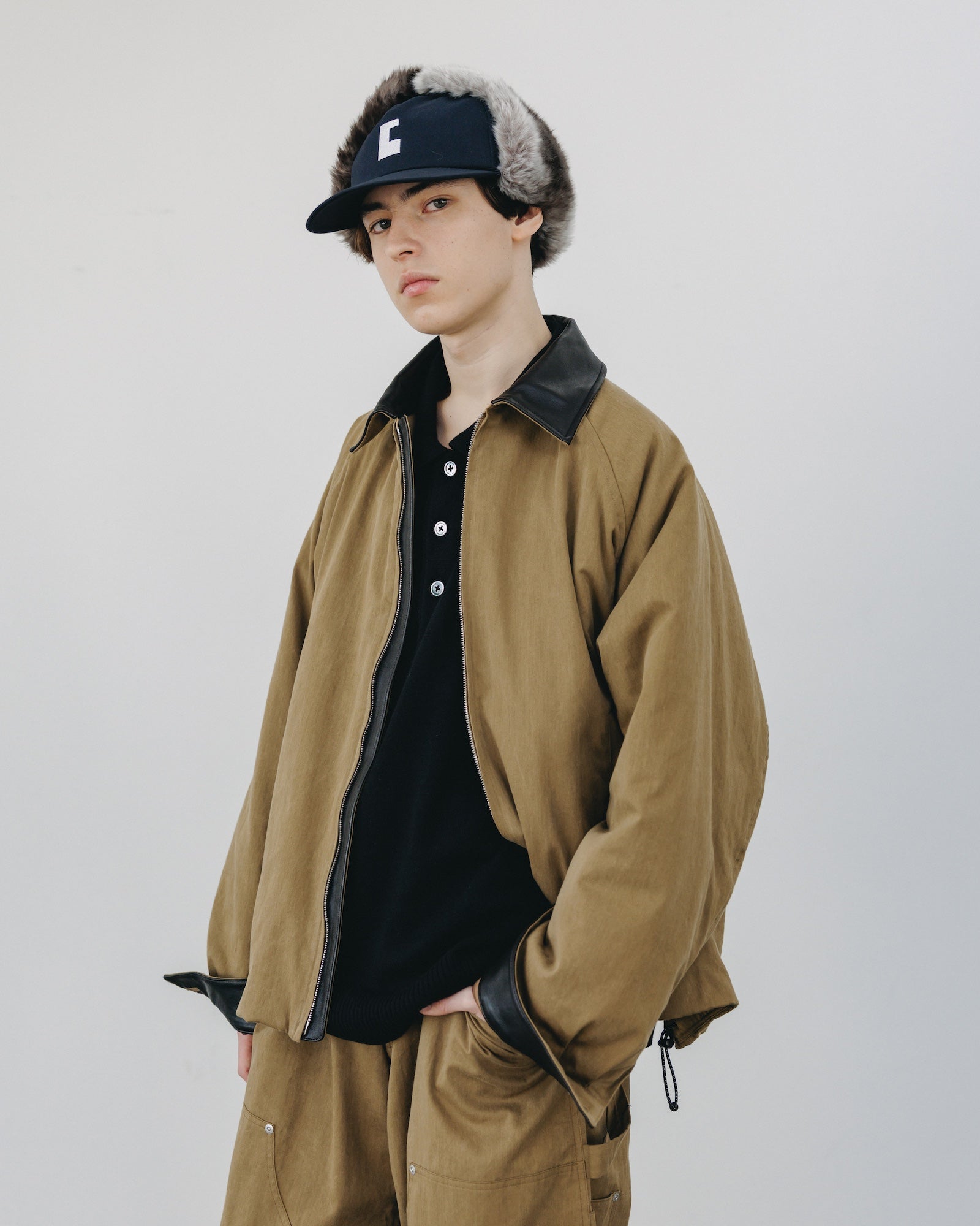 VINTAGE EFFECT PADDED CITY UTILITY JACKET (BEIGE)