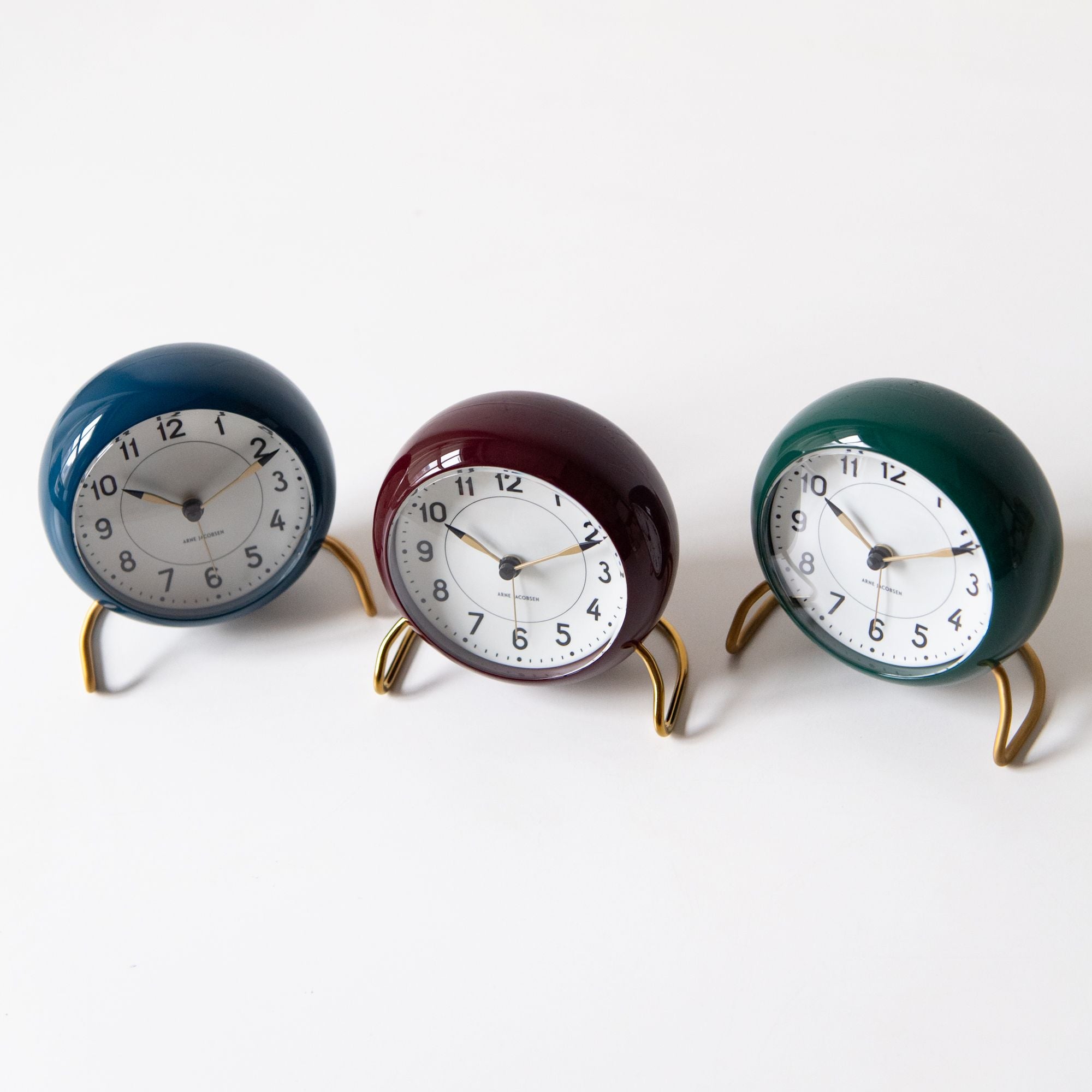 Station Alarm Clock in Petrole Blue, from Arne Jacobsen