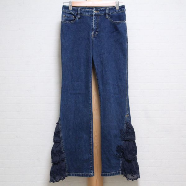 紺裾段々フリルデニムパンツ【M】 - ピンクハウス通販｜リサイクル