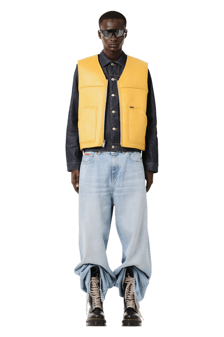 Buy Supreme Reversible Faux Shearling Work Vest 'Yellow' - FW24J76