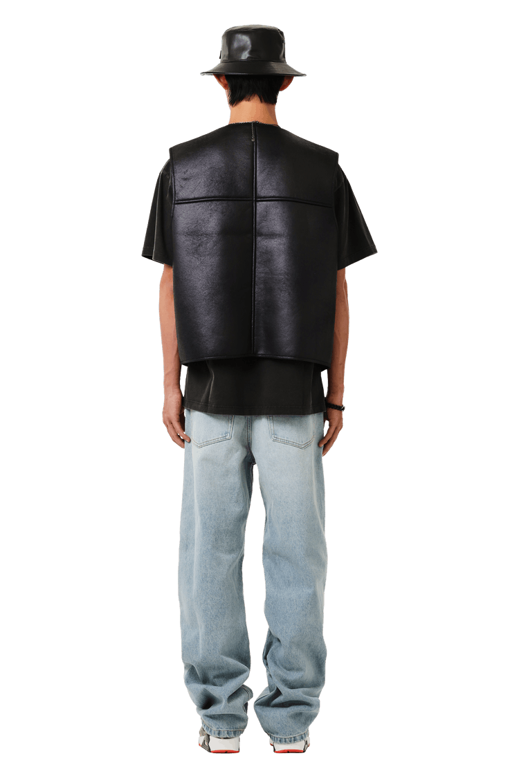 Buy Supreme Reversible Faux Shearling Work Vest 'Black' - FW24J76