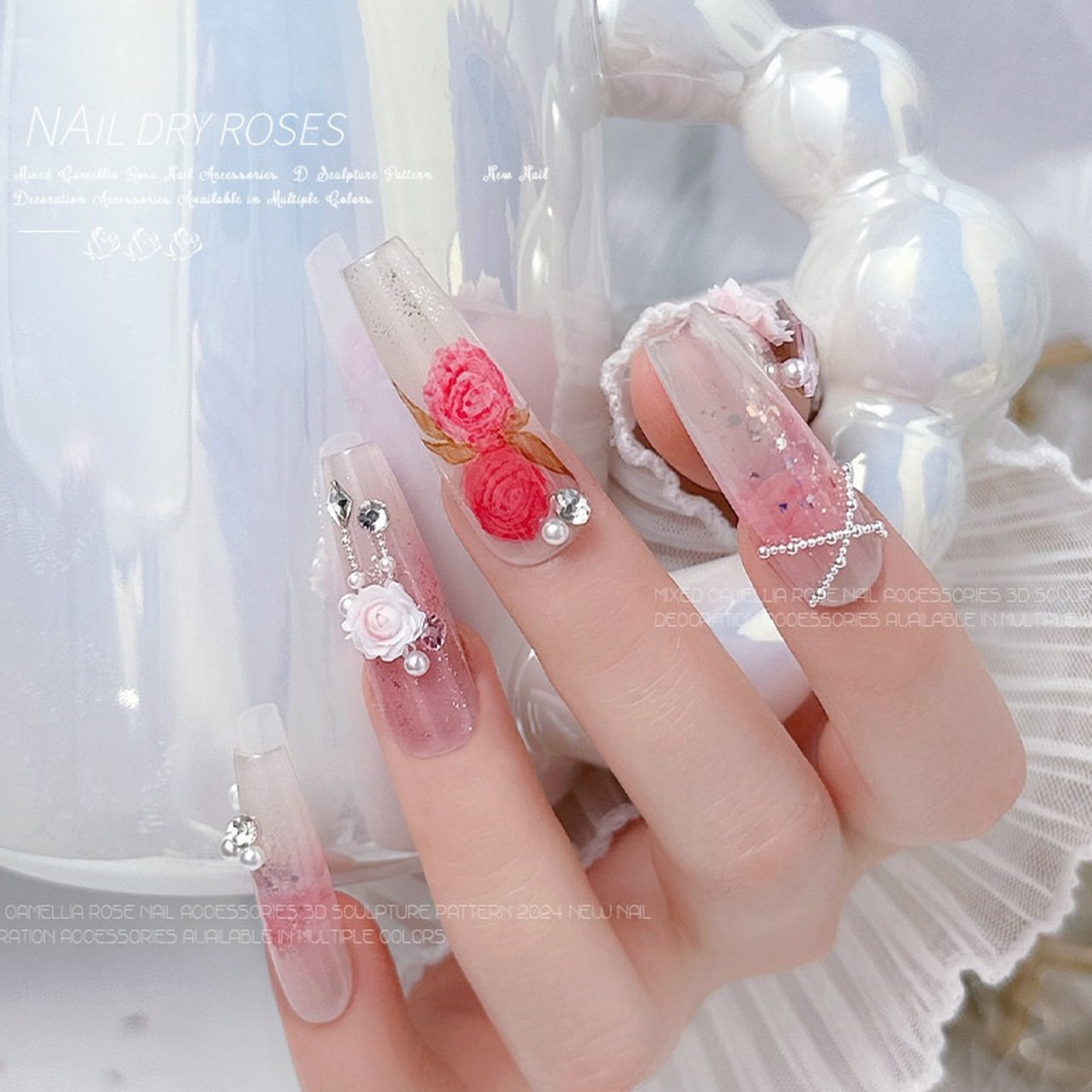 ネイルパーツ バラ サイズMIX スイートピンク 04# | パーツ/スタッズ