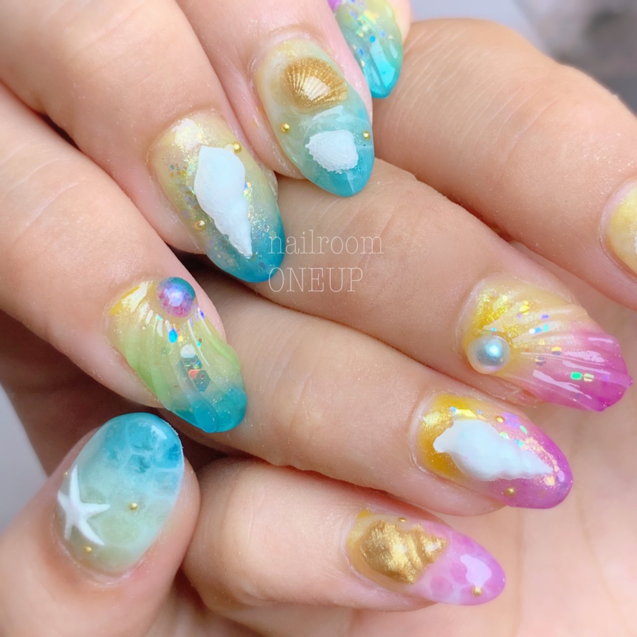 夏/七夕/海/リゾート/ハンド - nail room ONE UPのネイルデザイン[No