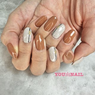 キャメルオレンジのネイルデザイン｜ネイルブック