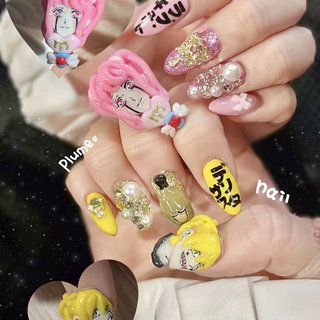 ハート/ポイント/イエローのネイルデザイン｜ネイルブック