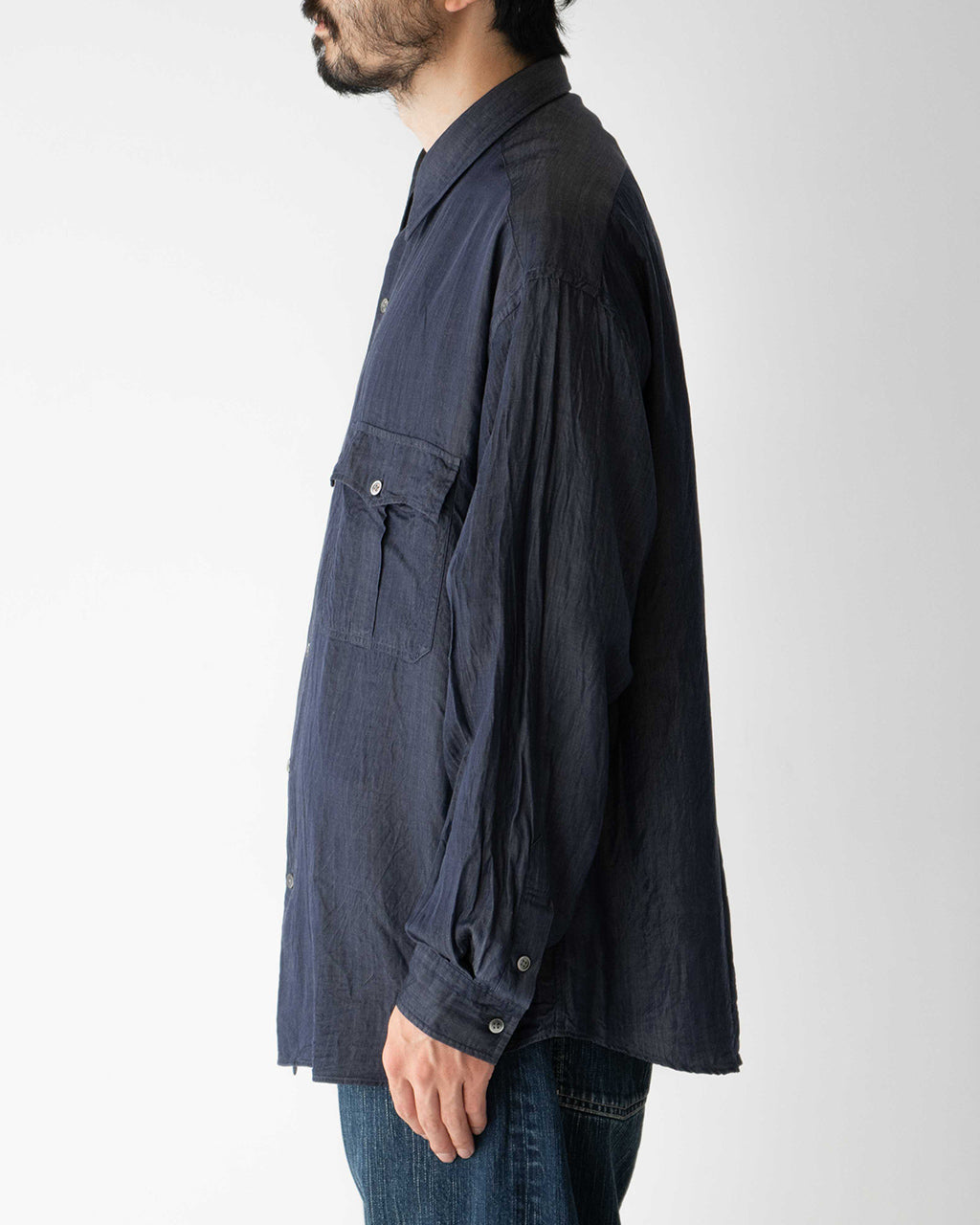 PORTER CLASSIC ポータークラシック 長袖シャツ キュプラ ロールアップ