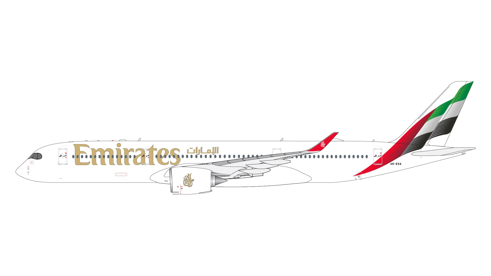 GJUAE2241 GEMINI JETS Emirates / エミレーツ航空 A350-900 A6-EXA 1
