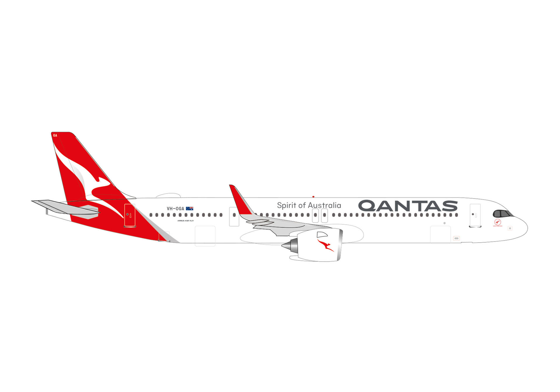 538497 Herpa Qantas Airways / カンタス航空 A321XLR VH-OGA Great