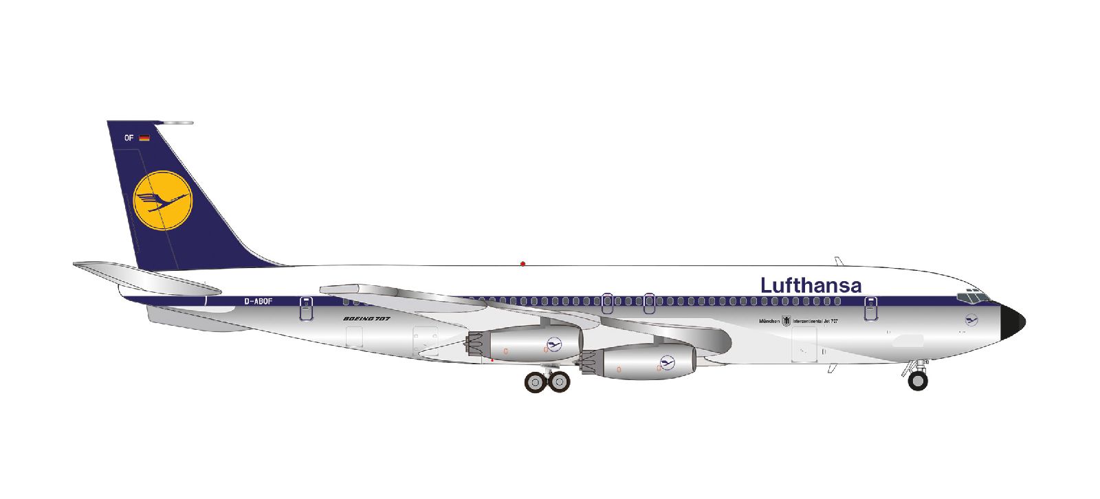 573702 Herpa Lufthansa / ルフトハンザドイツ航空 B707-400 D-ABOF