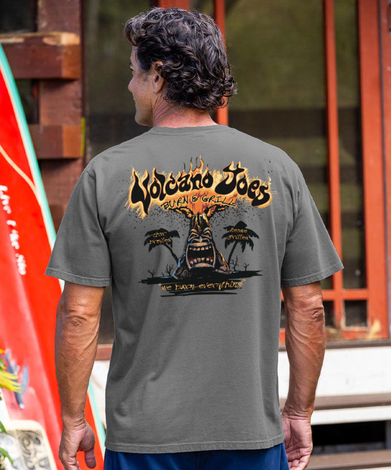 Volcano Joe's T-Shirt | Men's Crater Dyed® Grey Crewneck