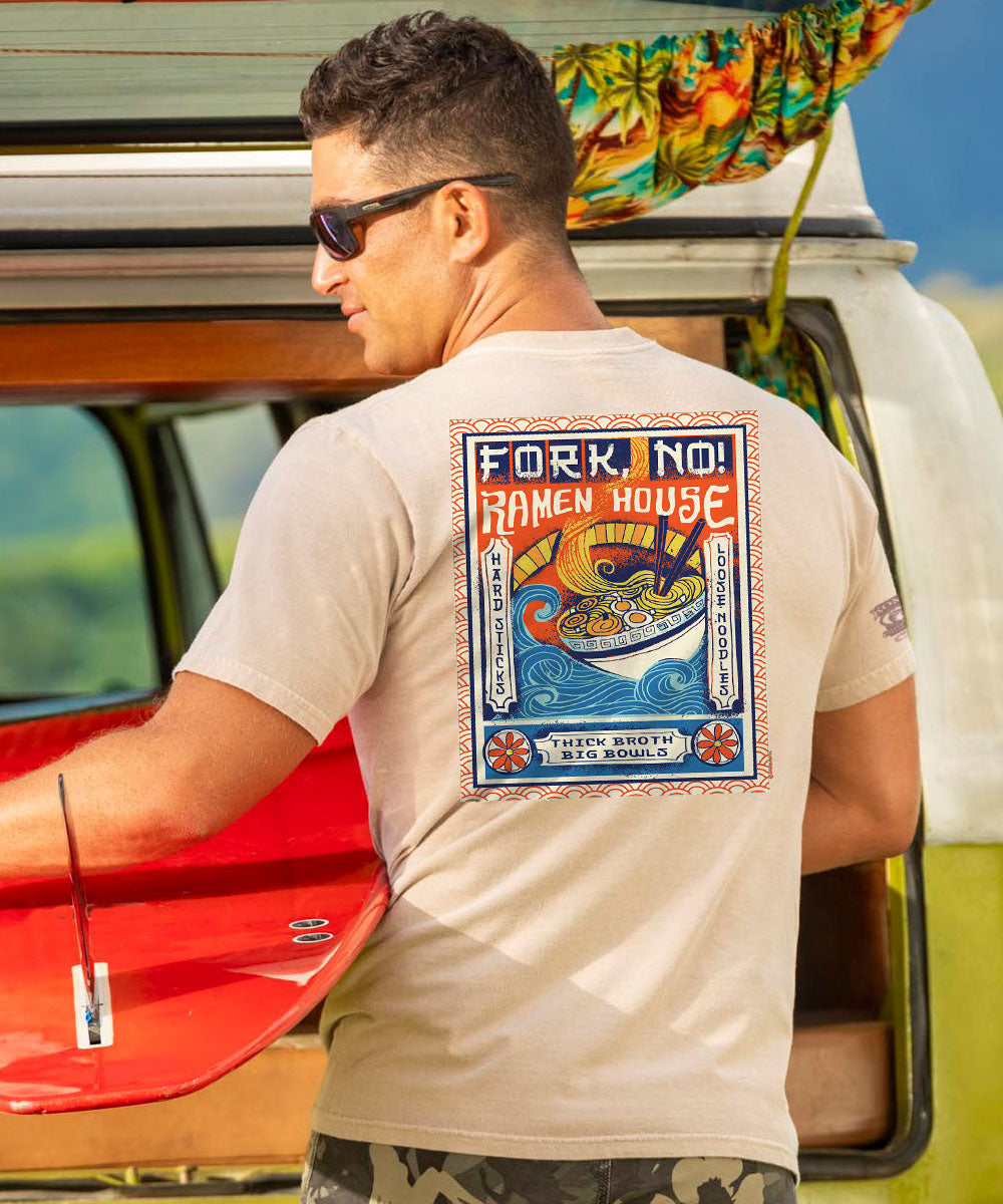 Fork No T-Shirt | Men's Kona Coffee Dyed Crewneck