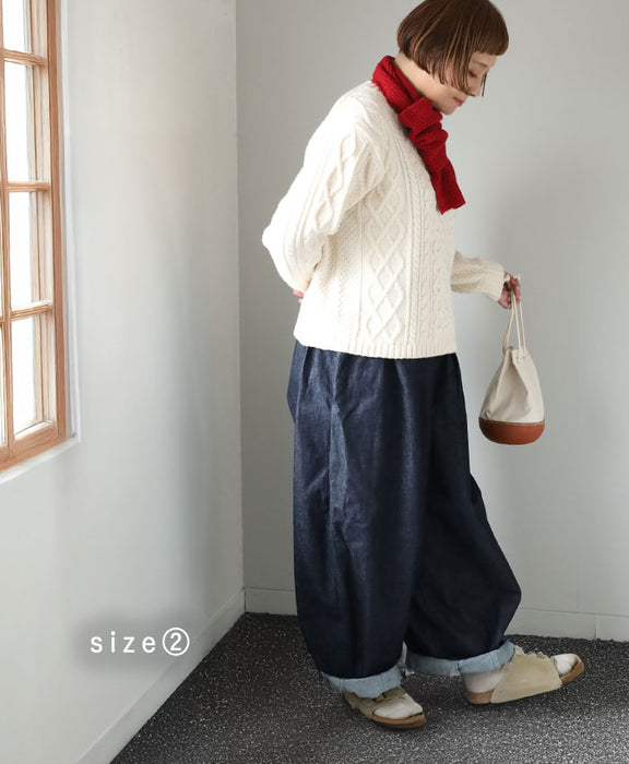 3 sizes] HARVESTY Denim Circus Pants, One Wash [A11801] Okayama