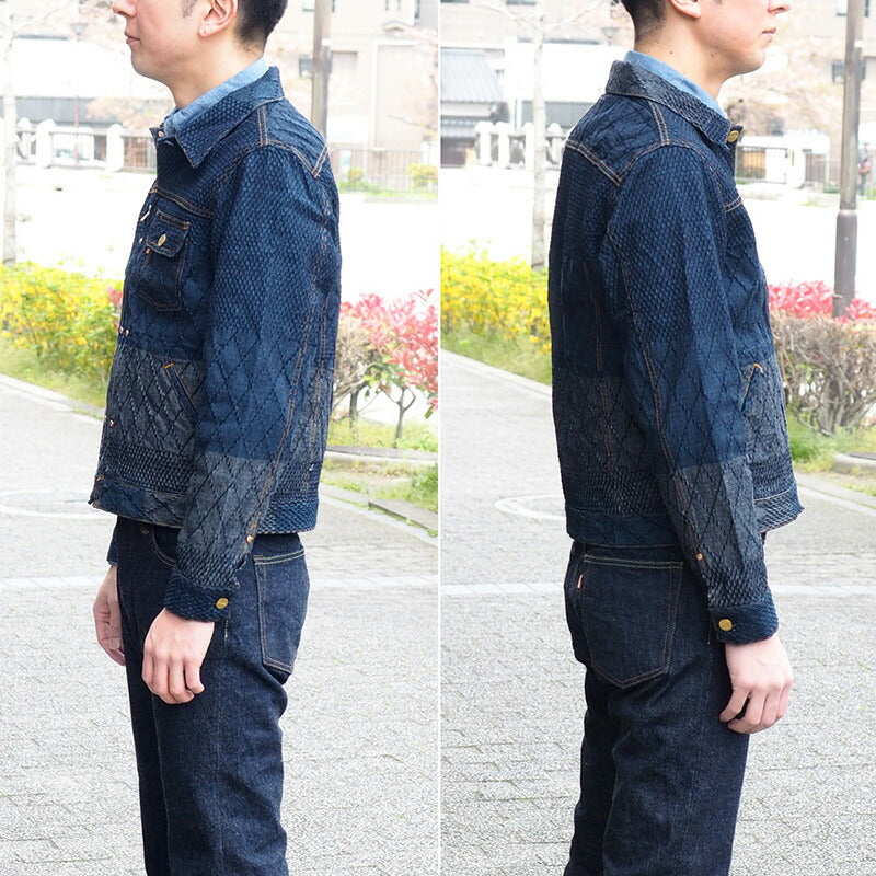 graphzero Riders Jacket Kendo Wear Denim Indigo Men's [GZ-GJRKN