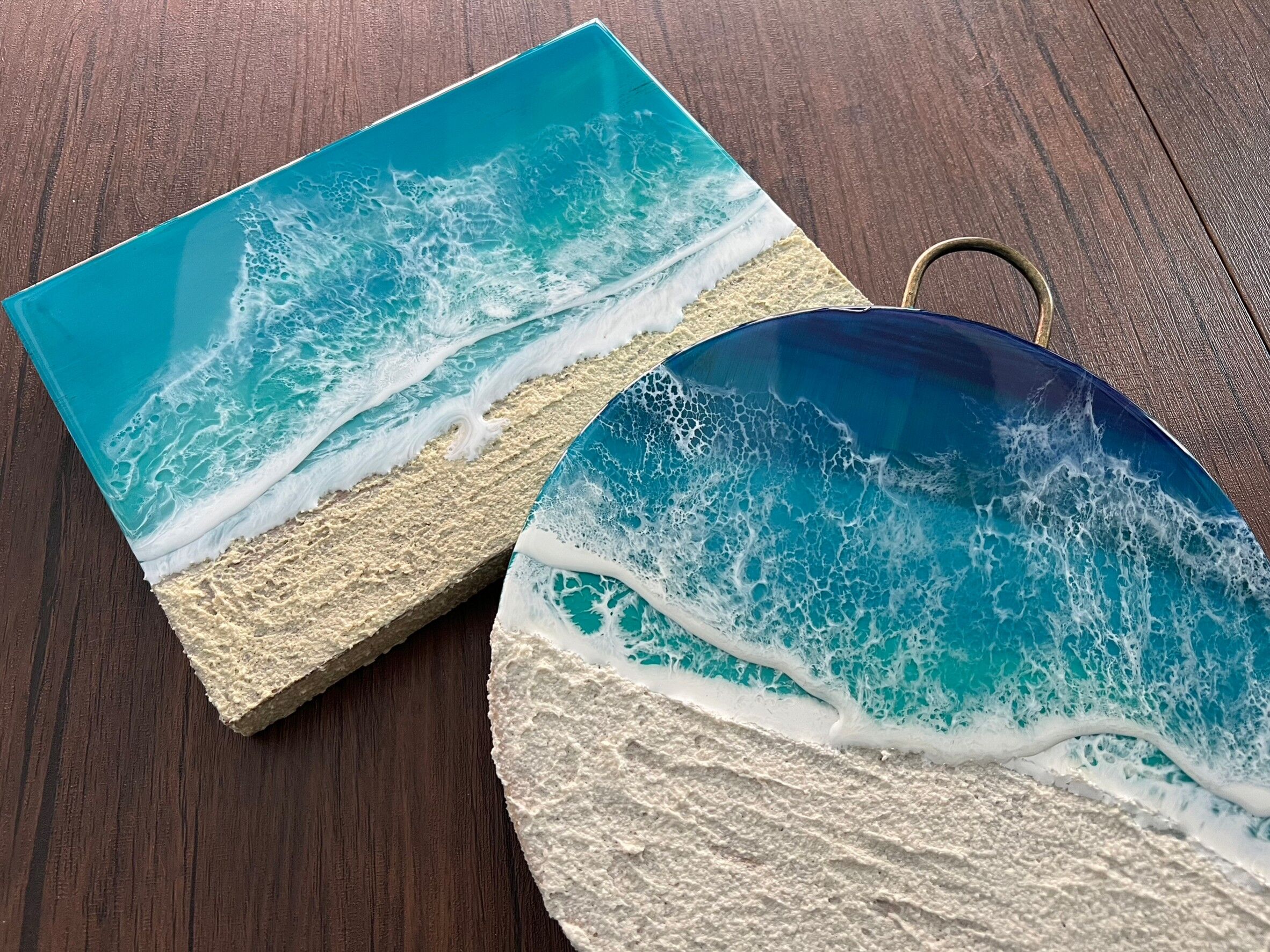 大阪のアート・絵画のワークショップ：オーシャンアート／波レジン