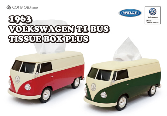 Volkswagen Type2 BUS Tissue BOX Plus 2トーンカラー WELLY社製