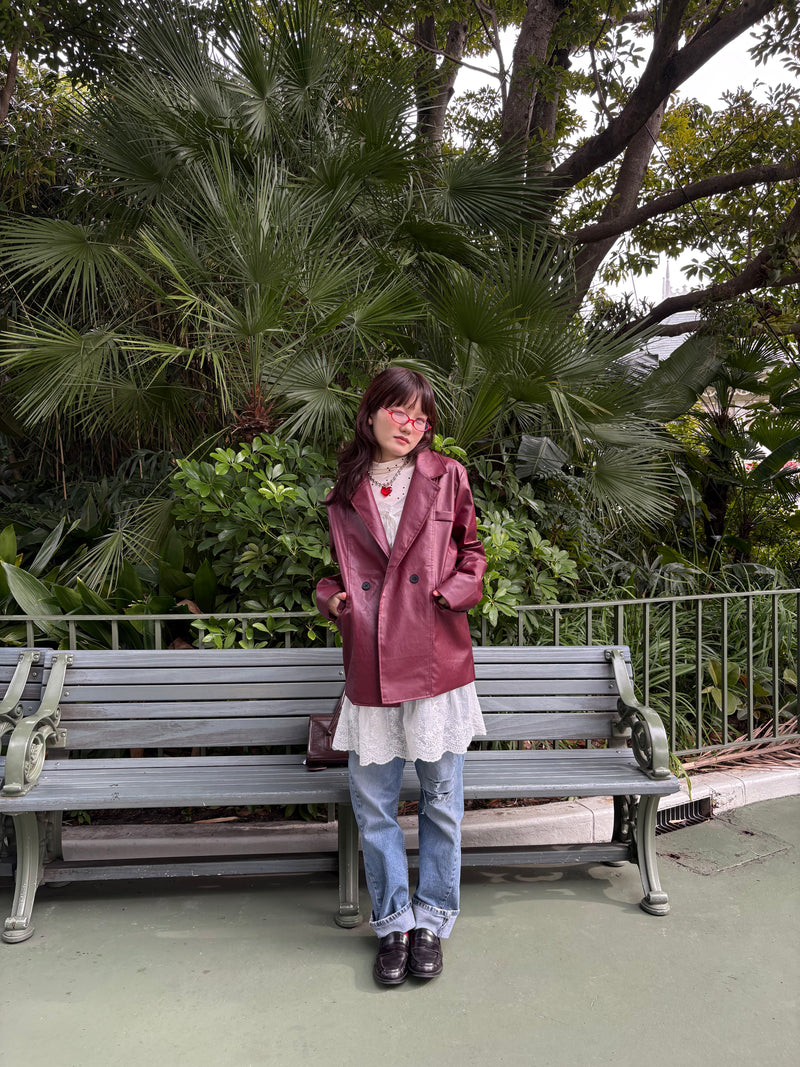 バーガンディレザージャケット DPA43625 – CRAMMY