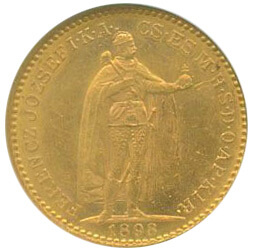 ハンガリー フランツ・ヨーゼフ1世 (1848-1916) 20コロナ金貨 1898KB