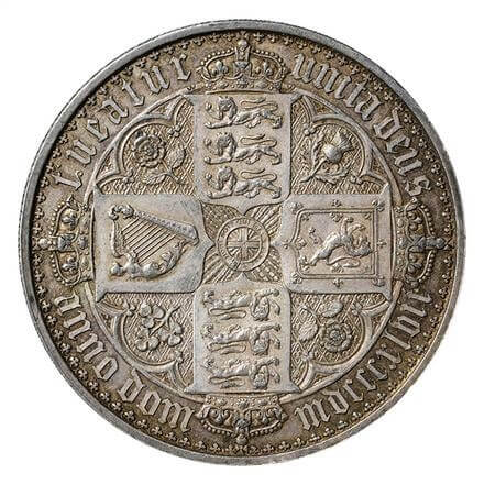 イギリス ヴィクトリア クラウン銀貨 ゴシッククラウン 1847 純銀
