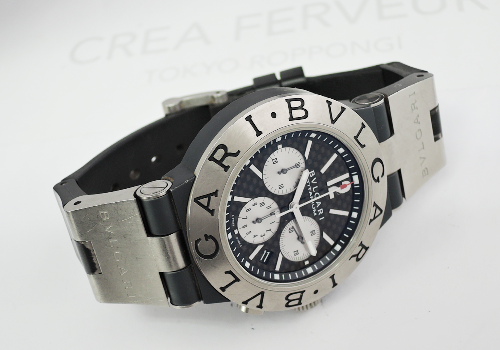 BVLGARI ディアゴノ チタニウム TI44TACH カーボン文字盤 自動巻