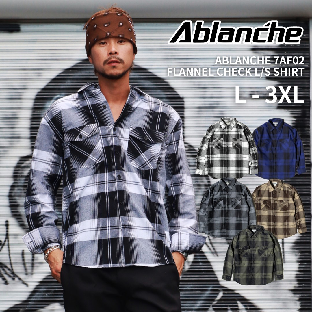 定番グラデーションチェックの厚手フランネルシャツ!! Ablanche 7af02