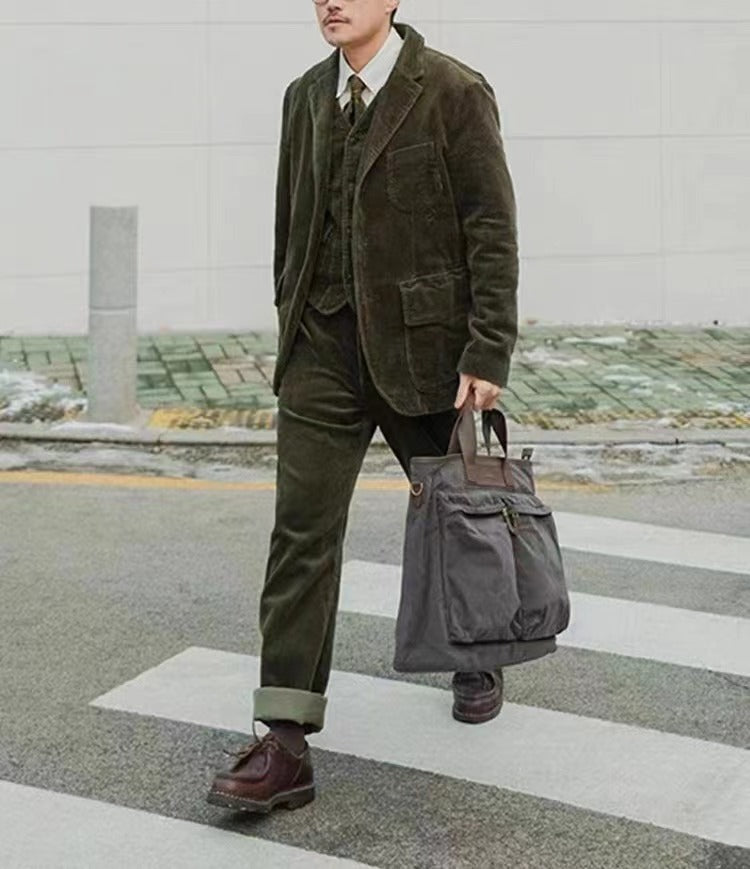 メンズ グリーン コーデュロイ スーツ ジャケット – Crush on Retro