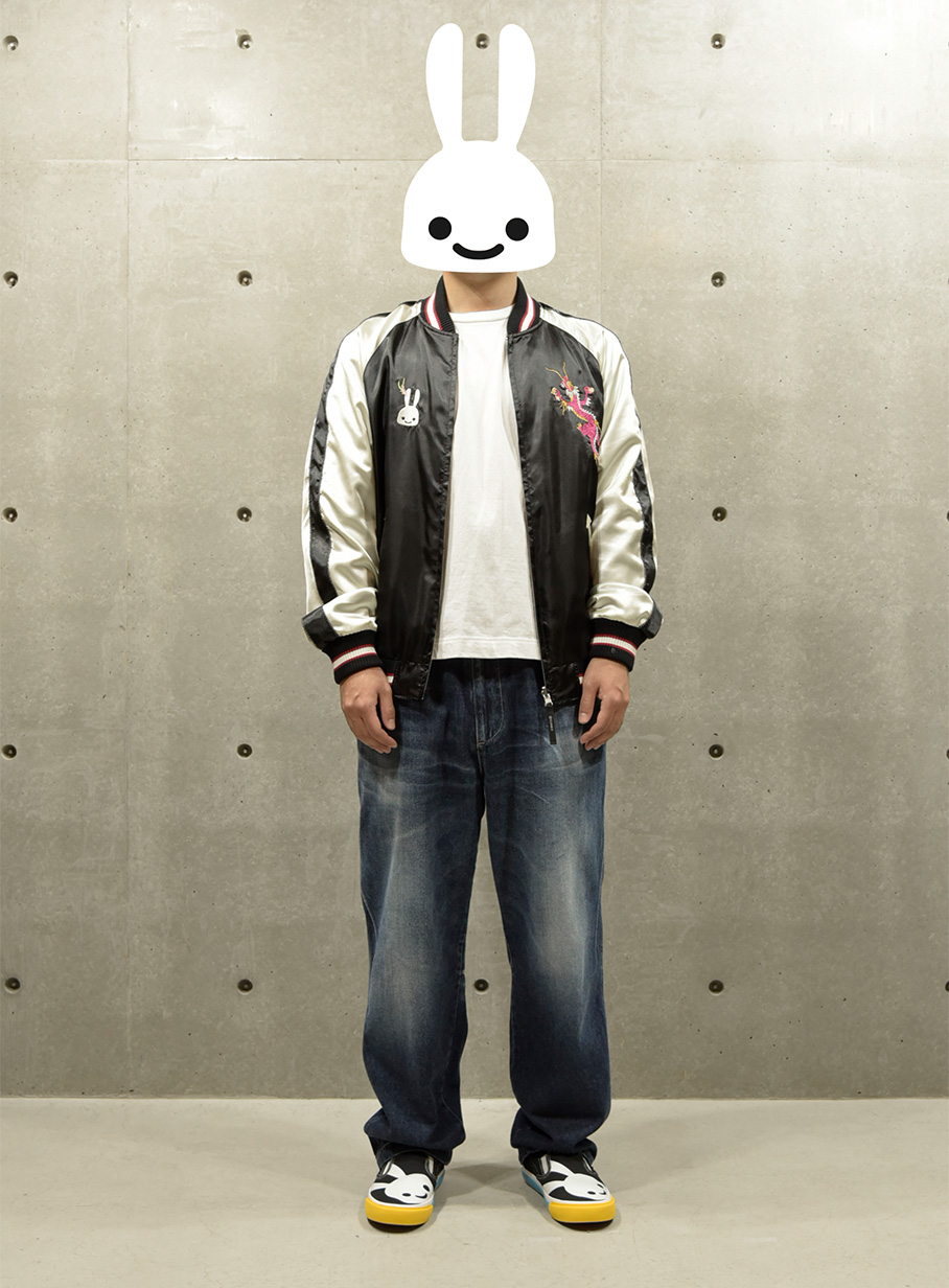 龍とレッサーパンダのリバーシブルスカジャン｜ウサギがいる｜CUNE