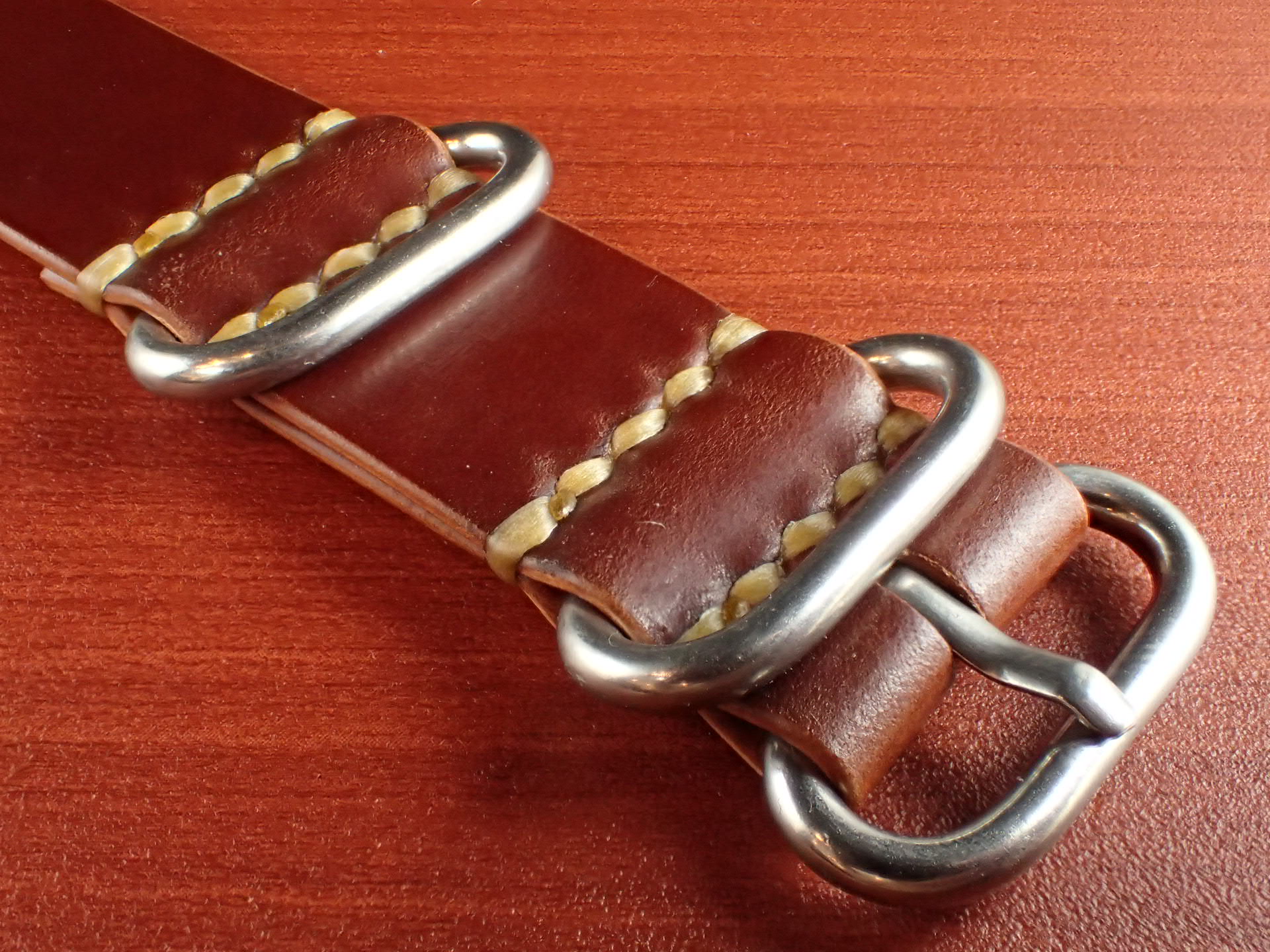 ホーウィン シェルコードバン 引き通し革ベルト ＃4 17～24mm 受注生産