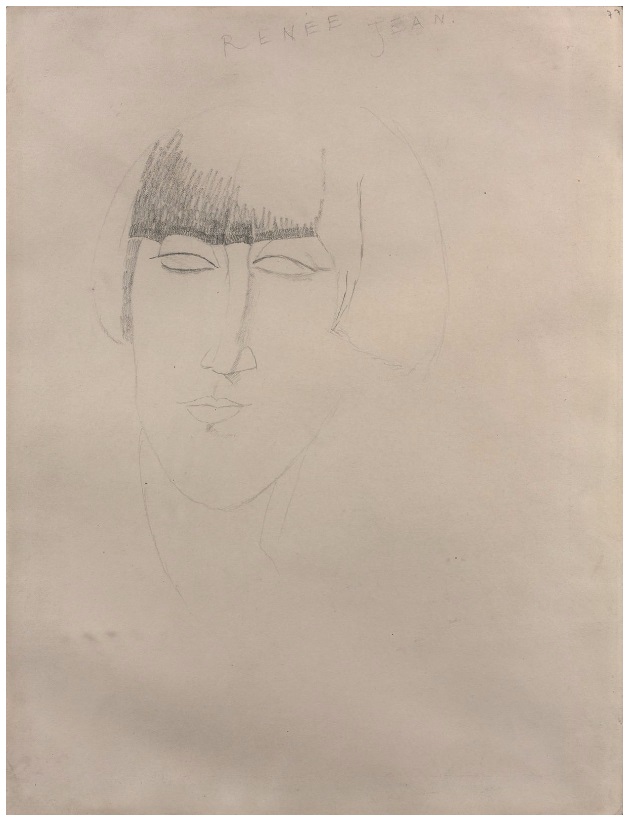 アメデオ・モディリアーニ 紙に鉛筆と水彩 サイン 《裸婦》