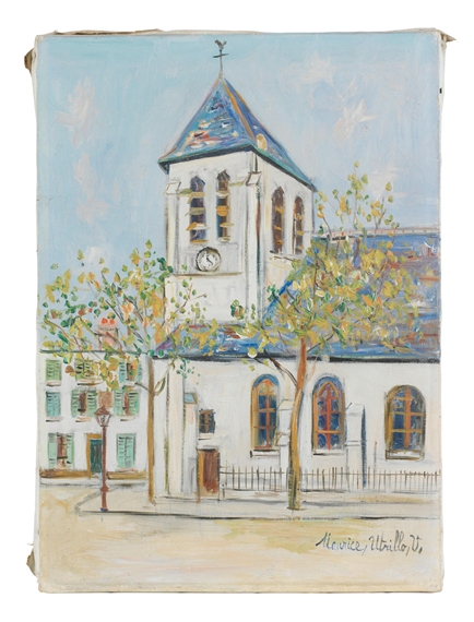 モーリス・ユトリロ キャンバスに油彩 サイン 《ノートルダム・ド